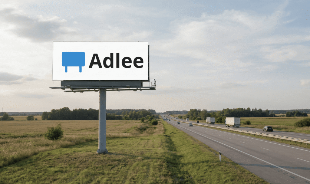 Baner reklamowy przy rondzie